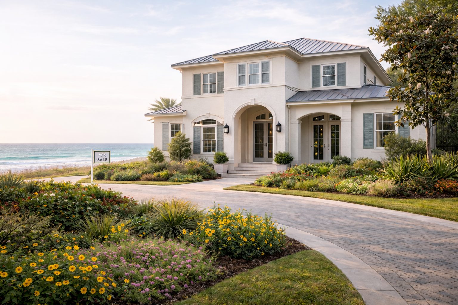 Refined Santa Rosa Beach home exterior representing strategic home selling preparation in a buyer’s market