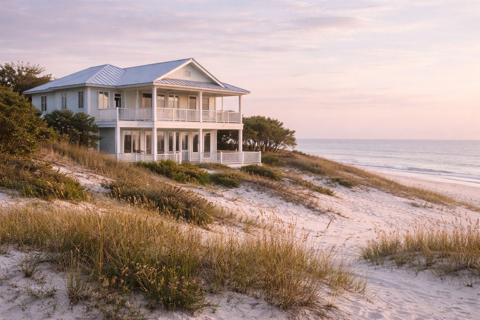 Coastal home overlooking dunes and Gulf waters along Scenic Highway 30A Florida
