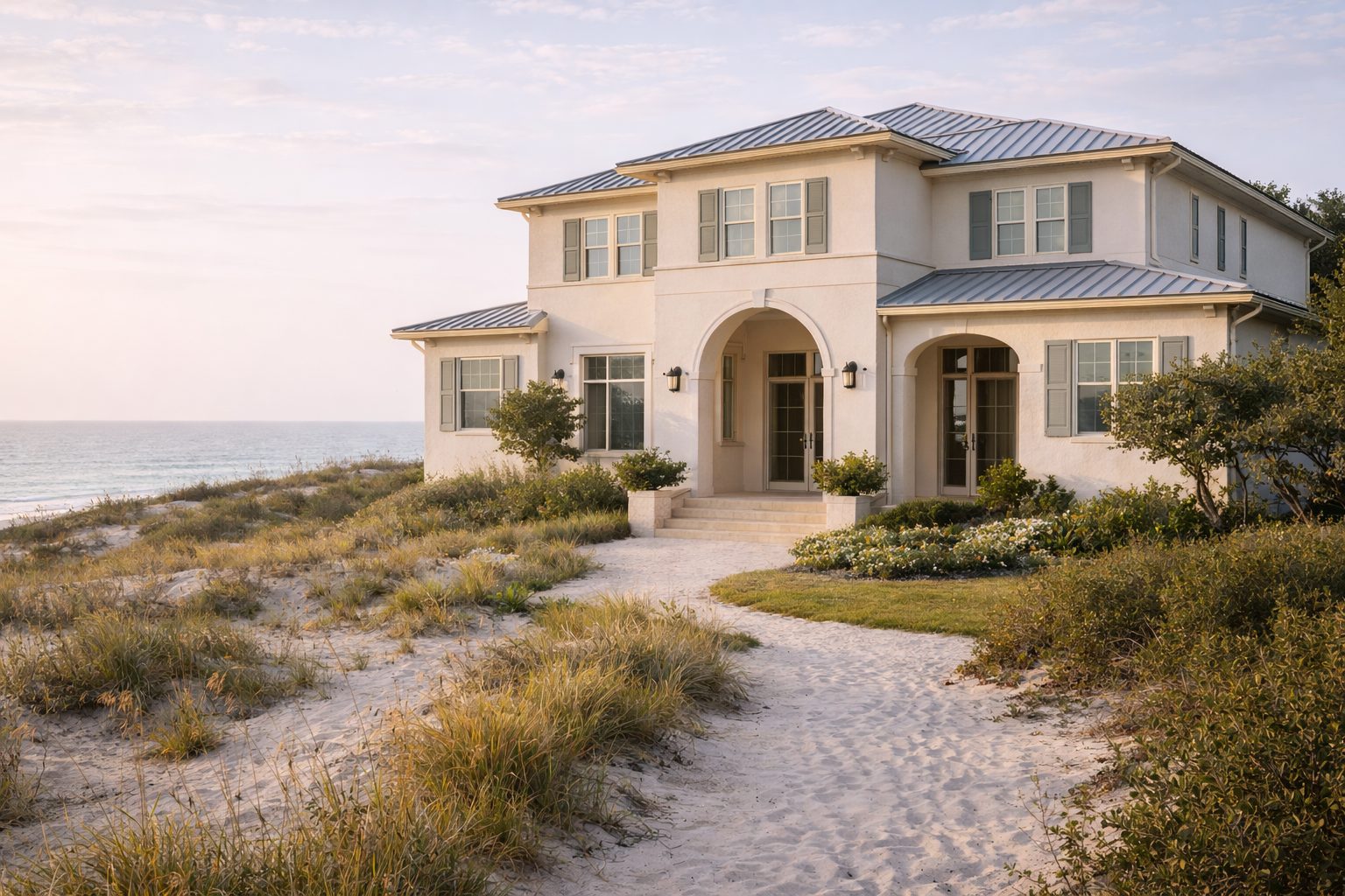 Mediterranean style coastal luxury home along Scenic Highway 30A Florida