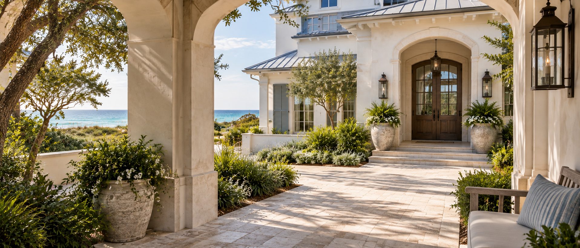 Well-maintained luxury second home along 30A Florida with a quiet coastal courtyard